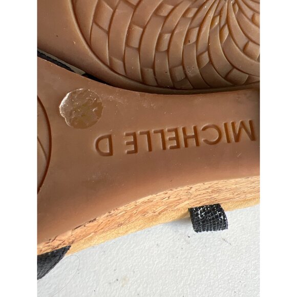 Michelle D Black Rhinestone T-Strap Sandals Shoes Womens Size 5.5 - Picture 9 of 9